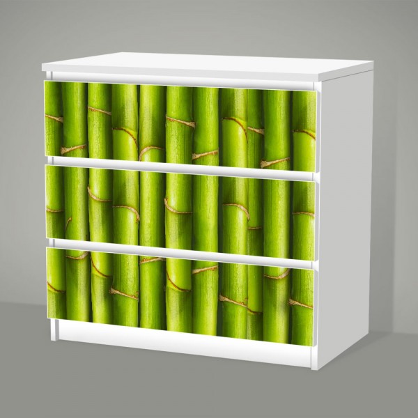 Bambus (Möbelfolie für IKEA Malm - 3 Schubladen)
