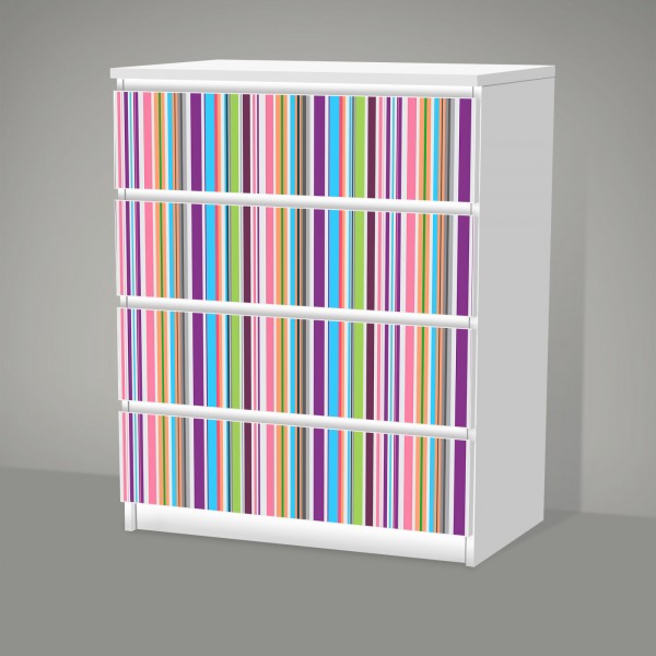 Stripes (Möbelfolie für IKEA Malm - 4 Schubladen)
