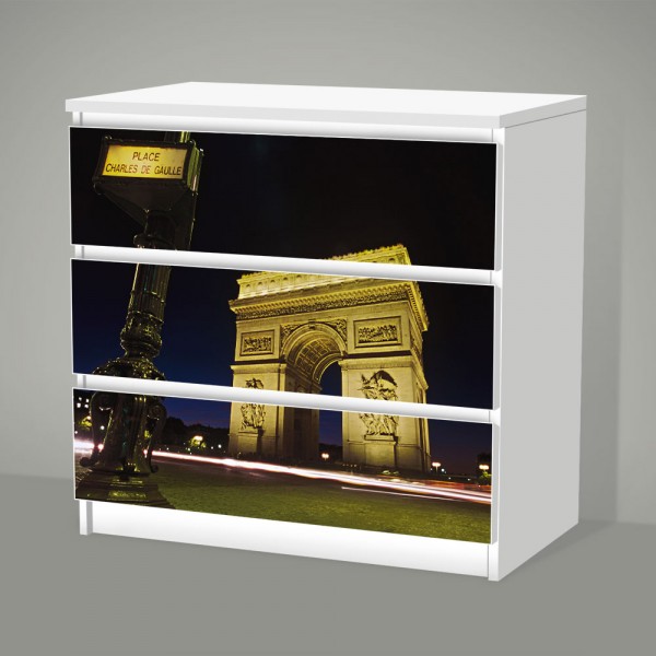 Arc De Triumph (Möbelfolie für IKEA Malm - 3 Schubladen)