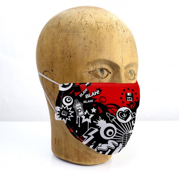 Mund-Nasen-Maske "Graffiti (rot)"