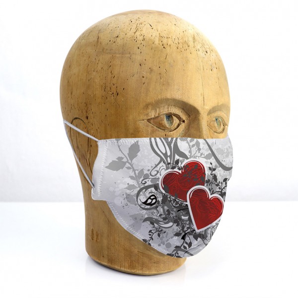 Mund-Nasen-Maske "Herzen"
