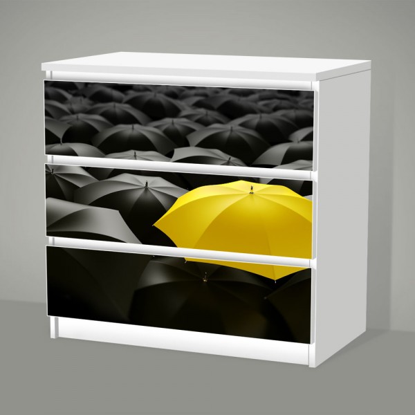 Regenschirme (Möbelfolie für IKEA Malm - 3 Schubladen)