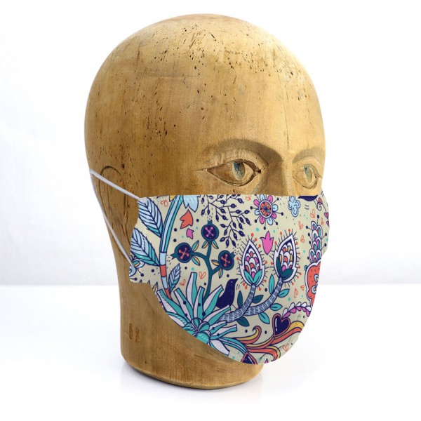 Mund-Nasen-Maske "Blumen bunt"