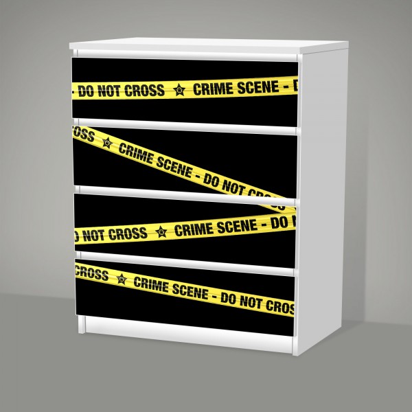 Crime Scene (Möbelfolie für IKEA Malm - 4 Schubladen)