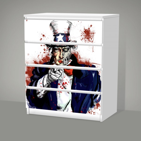 Uncle Sam 2009 (Möbelfolie für IKEA Malm - 4 Schubladen)