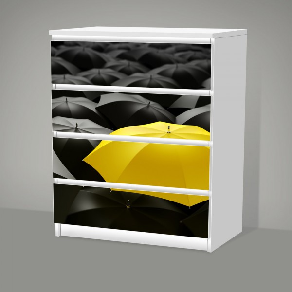 Regenschirme (Möbelfolie für IKEA Malm - 4 Schubladen)