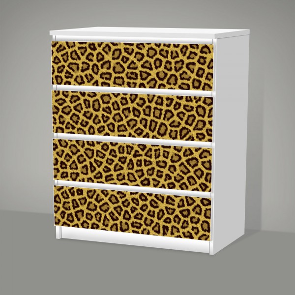 Leopard (Möbelfolie für IKEA Malm - 4 Schubladen)