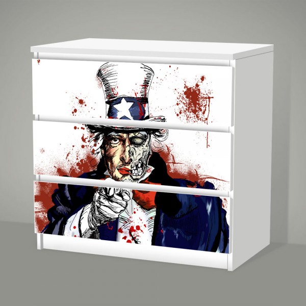 Uncle Sam 2009 (Möbelfolie für IKEA Malm - 3 Schubladen)